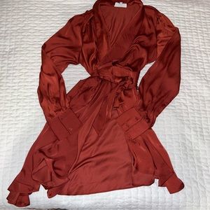 VICI collection satin wrap dress in size M